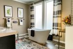 The Spa-like bathroom is the perfect space to relax